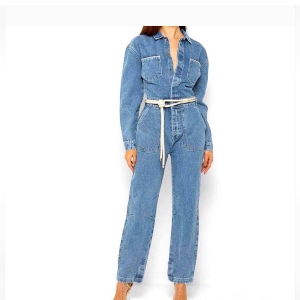 Maniere De Voir Light Blue Denim Overalls